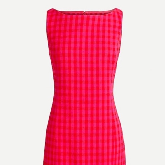 J.Crew Pink and Orange Gingham Preppy Sheath Dress - Picture 3 of 9